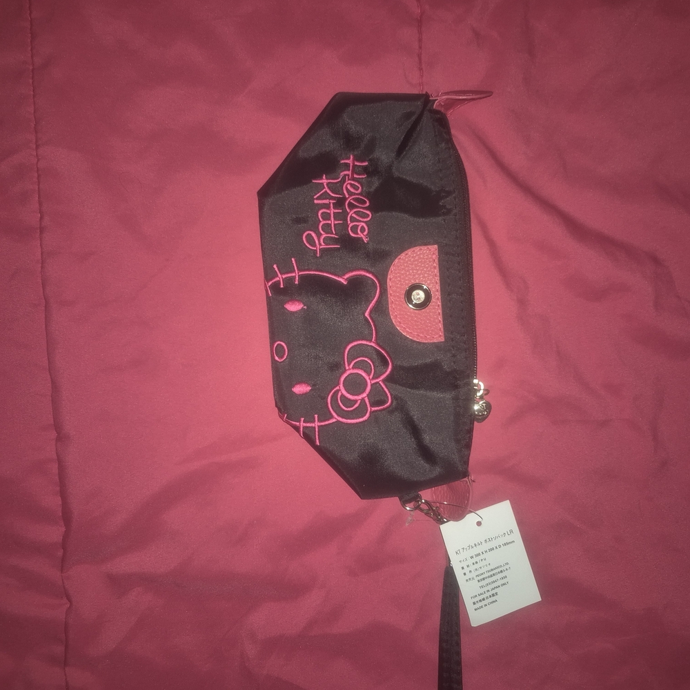 Hello Kitty Black and Pink Travel Makeup Bag